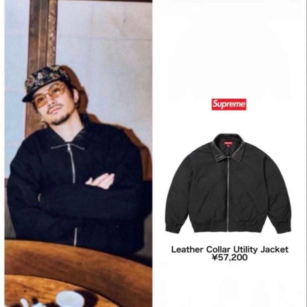 ジャケット・アウター supreme Leather Collar Utility Jacket