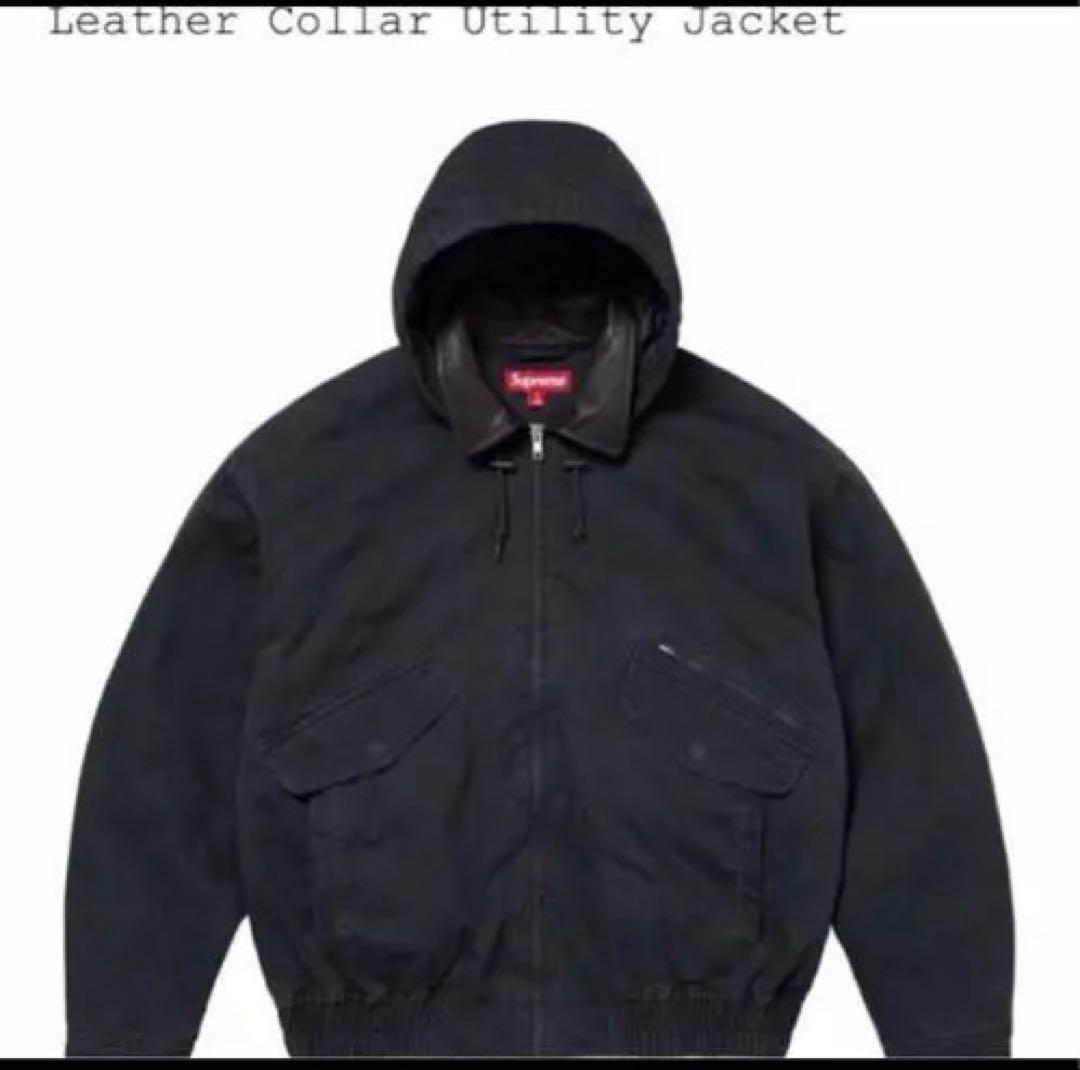 ジャケット・アウター supreme Leather Collar Utility Jacket