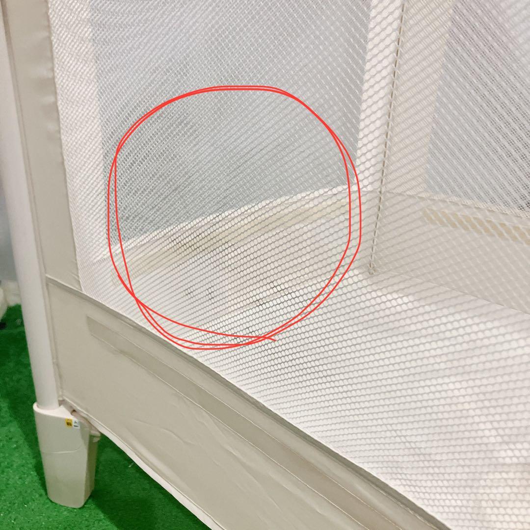 美品 Aprica ココネルエアープラス ベビーベッド ホワイト 洗えるマット