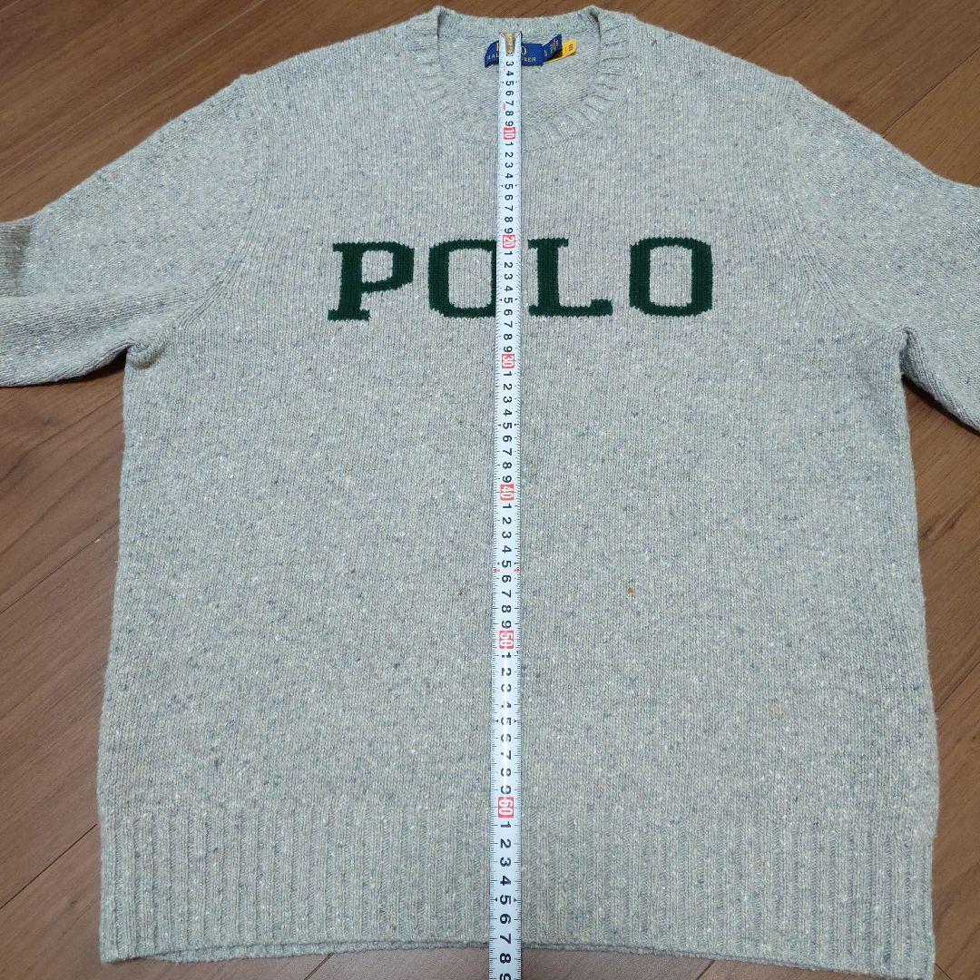 ​極美品ポロラルフローレン POLOロゴ ニット セーター グレー L 現行タグ