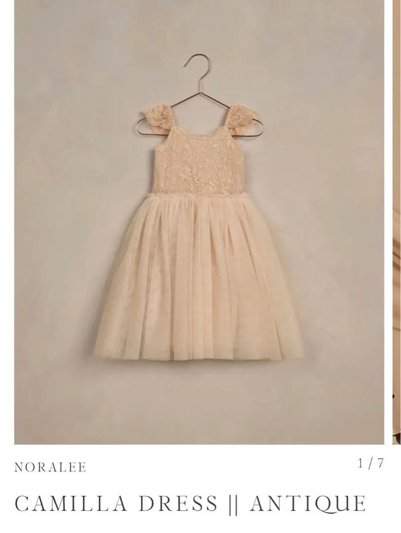 お値下げ！NORALEEノラリー　CAMILLA DRESSカミラドレス　2y