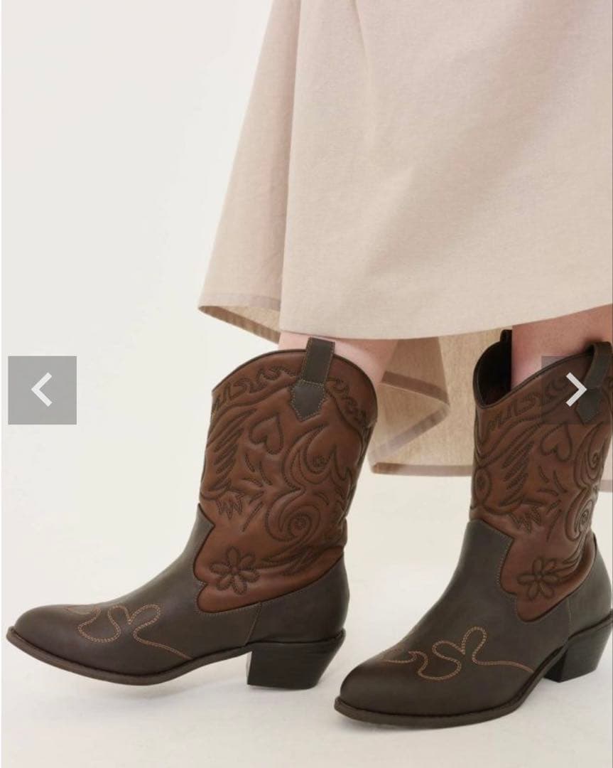 TINA:JOJUN オリジナル刺繍ウエスタンブーツ