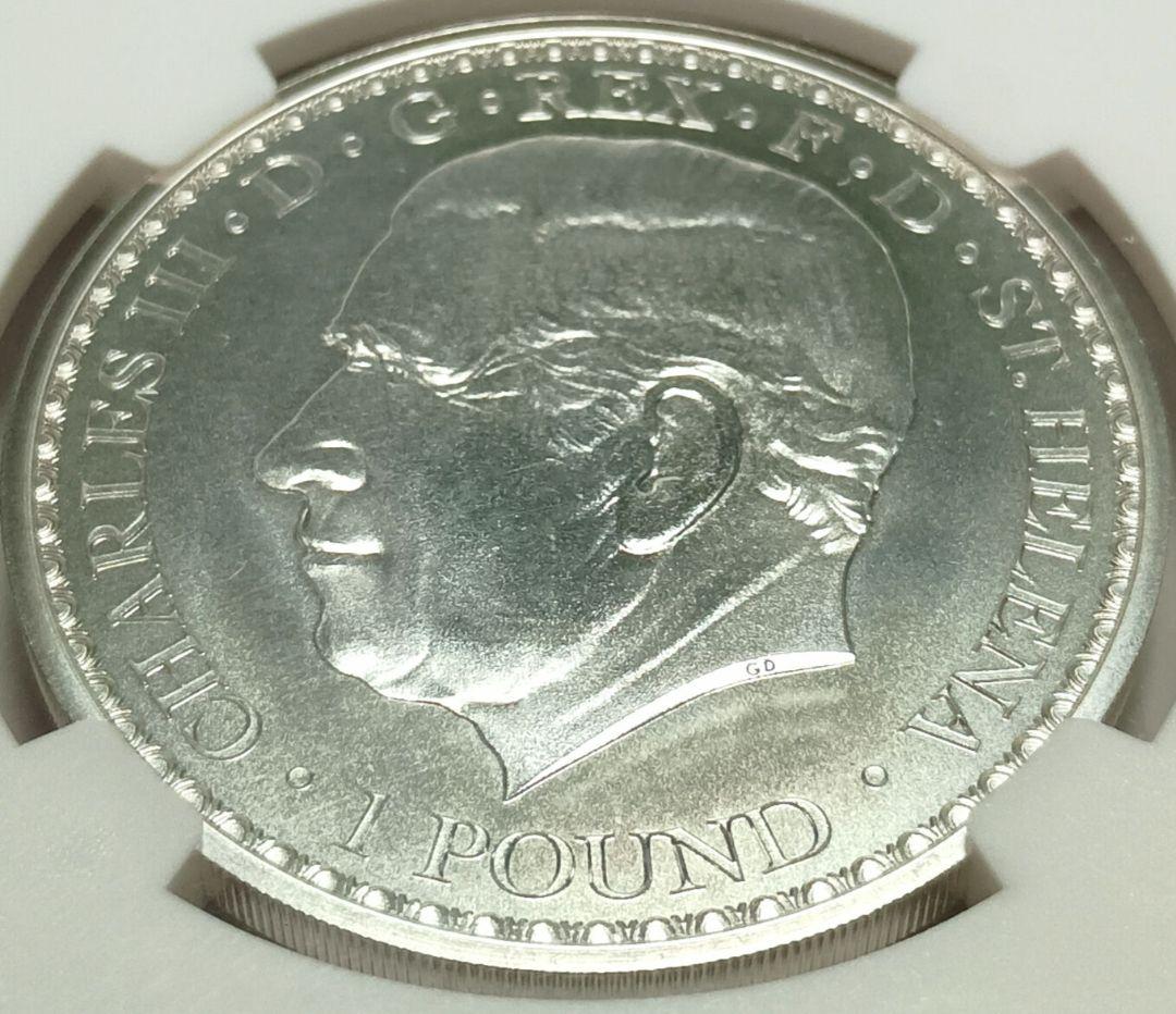 2023 セントヘレナ ウナとライオン 1ポンド銀貨 NGC MS70FR ④