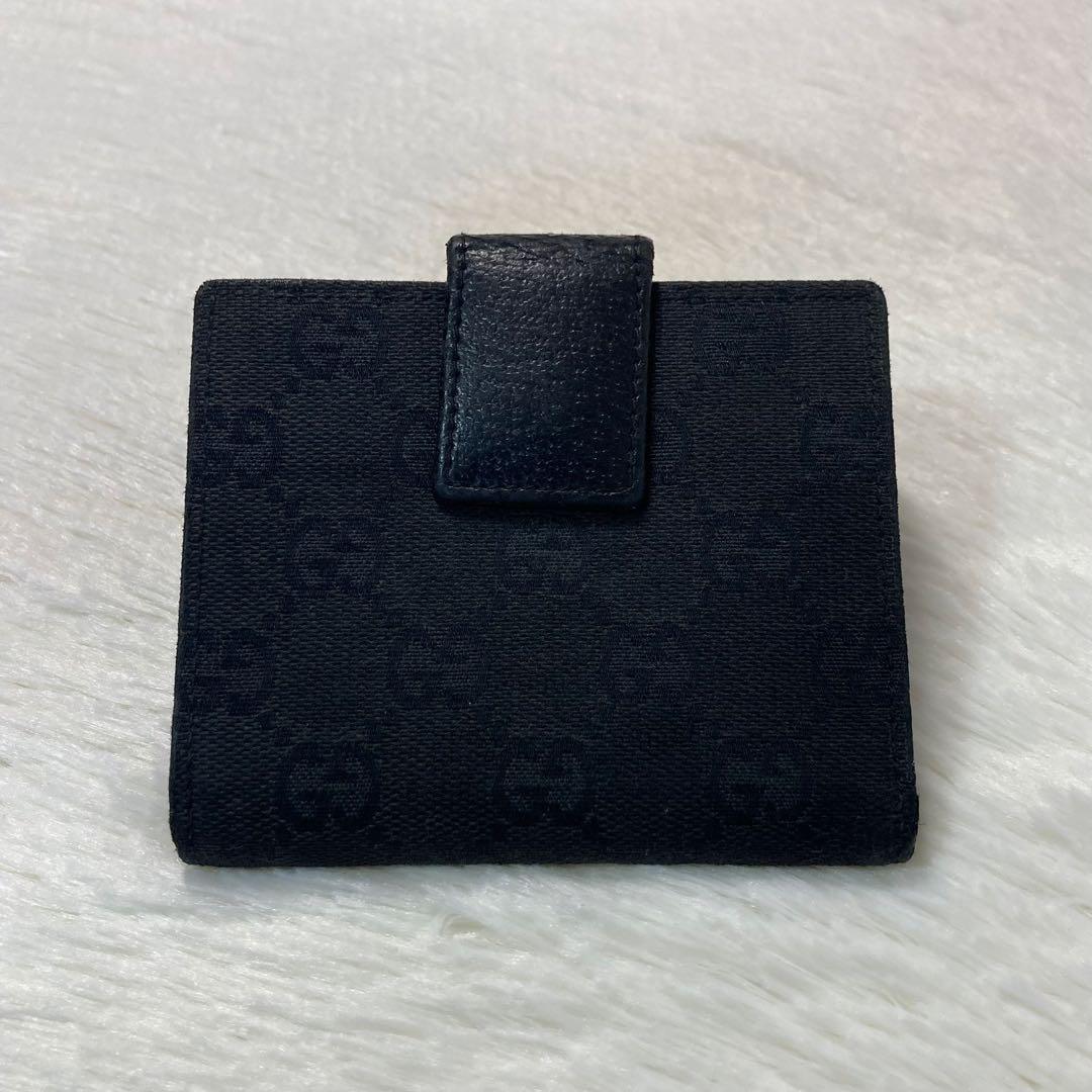 早い者勝ち　GUCCI グッチ　二つ折り　キャンバス　GG 黒　スタッズ　希少