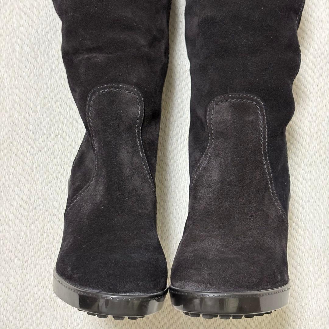 美品 Salvatore Ferragamo ガンチーニ スエード ロングブーツ