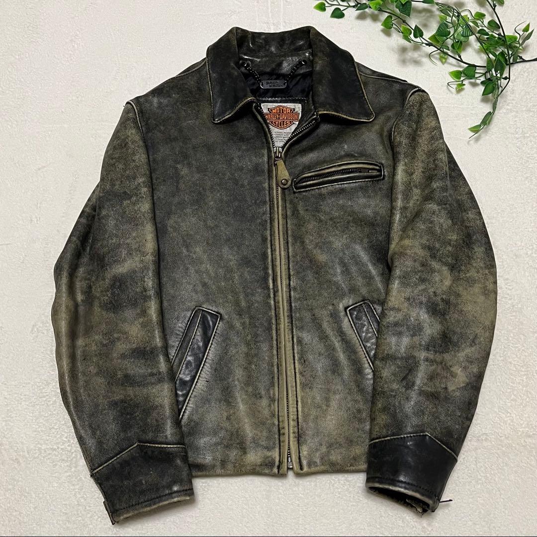 HARLEY-DAVIDSON シングルライダース　レザー　極上肉厚