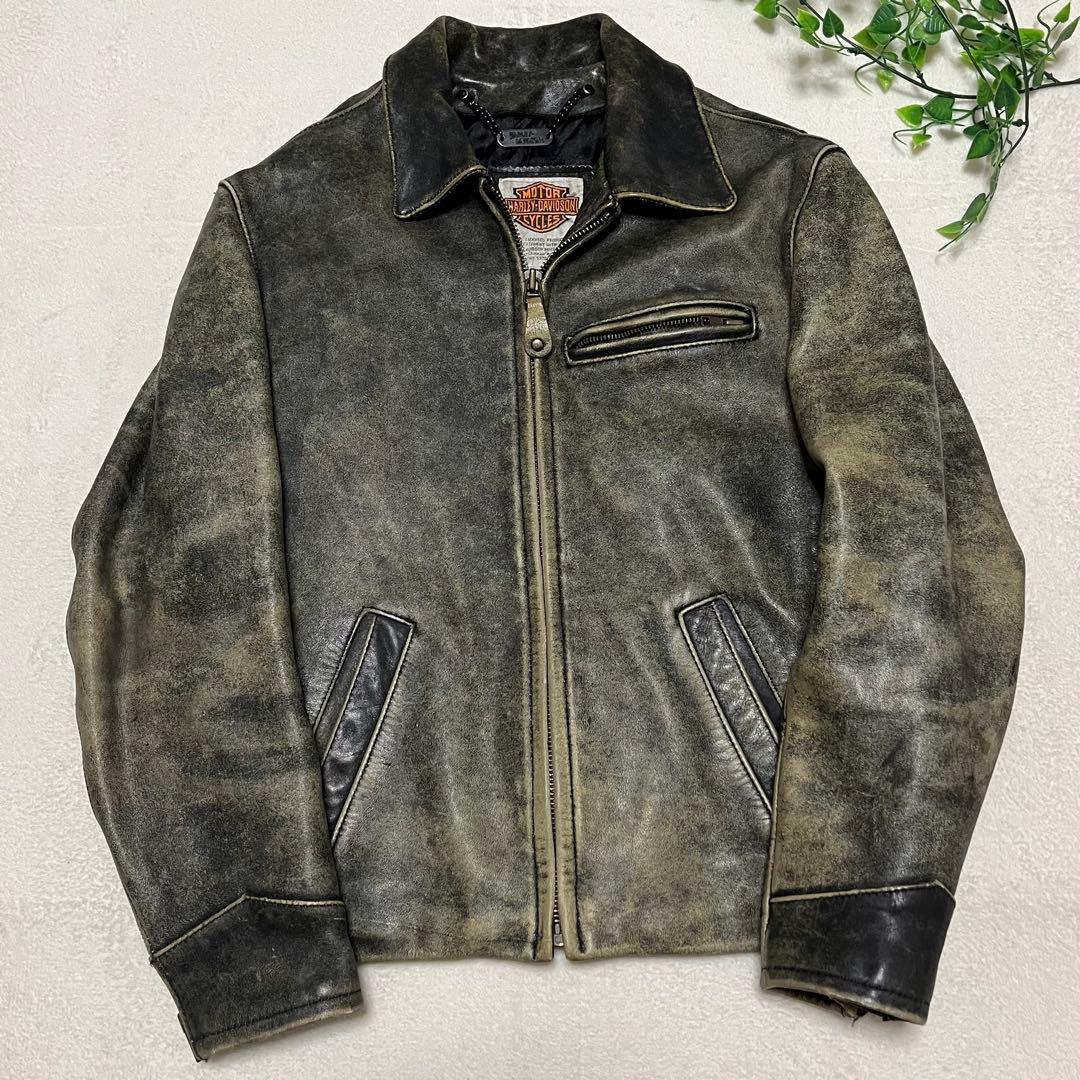 HARLEY-DAVIDSON シングルライダース　レザー　極上肉厚