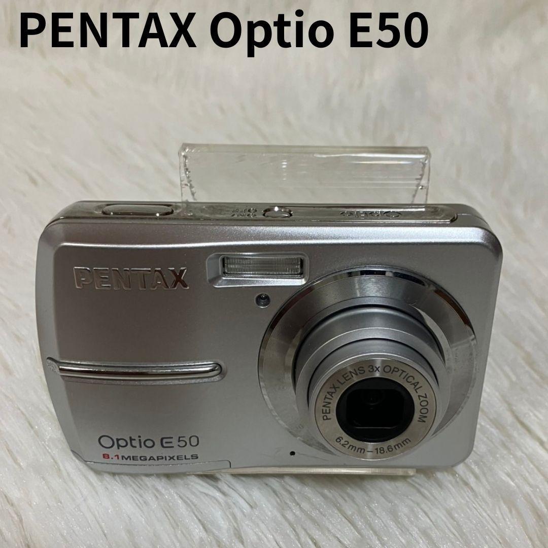 【動作確認済】PENTAX Optio E50 レトロコンデジ シルバー単三電池