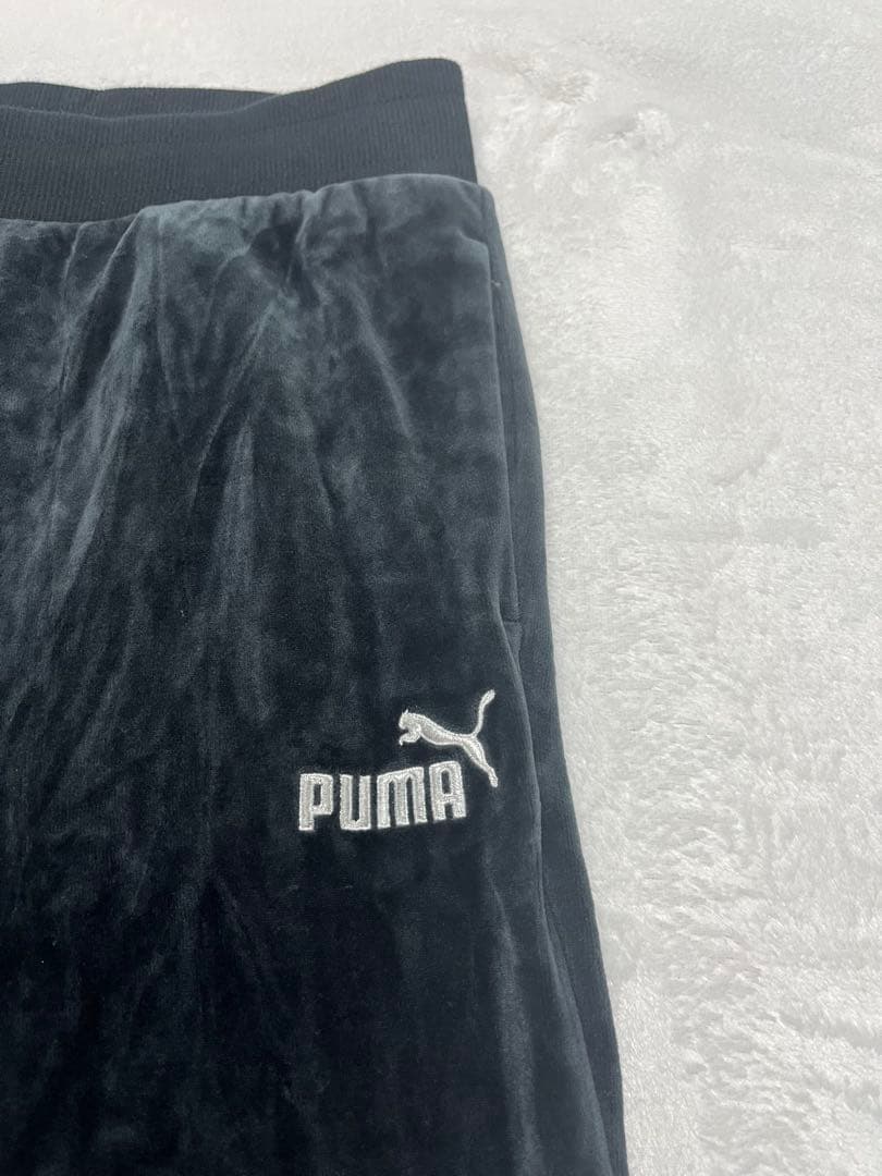 し*ん様 PUMAレディース ベロア ジャージ上下セット ブラック ダークグレー