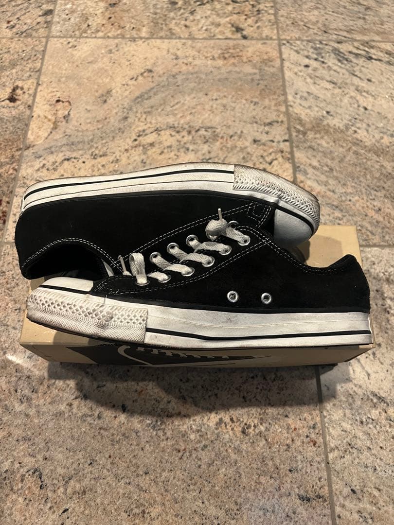 希少93年 CONVERSE スウェード ブラックUSA製 藤原ヒロシ US8