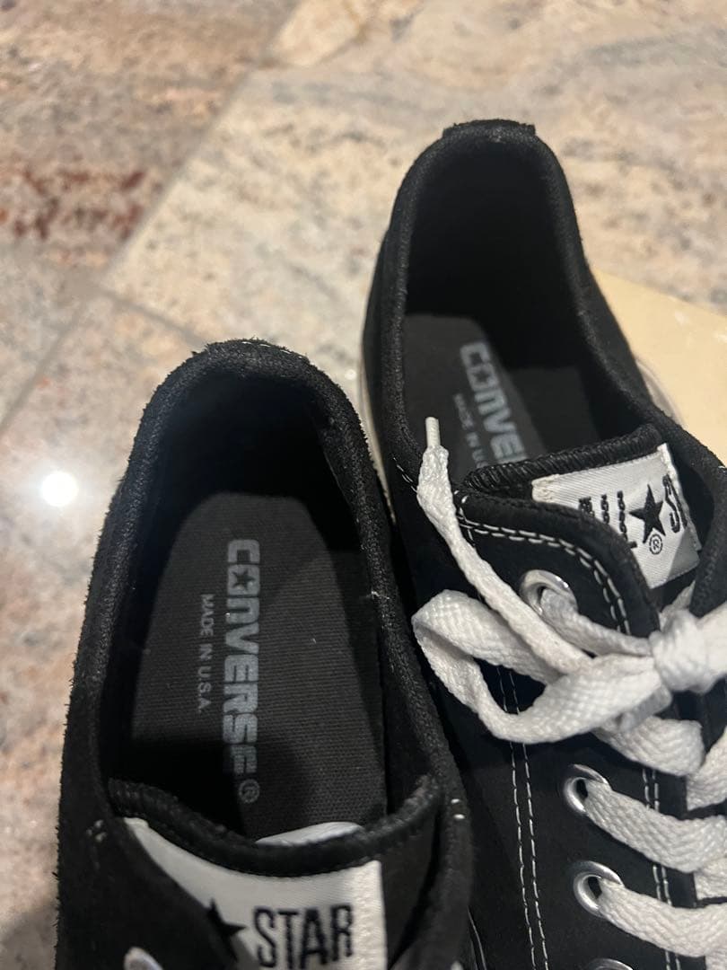 希少93年 CONVERSE スウェード ブラックUSA製 藤原ヒロシ US8