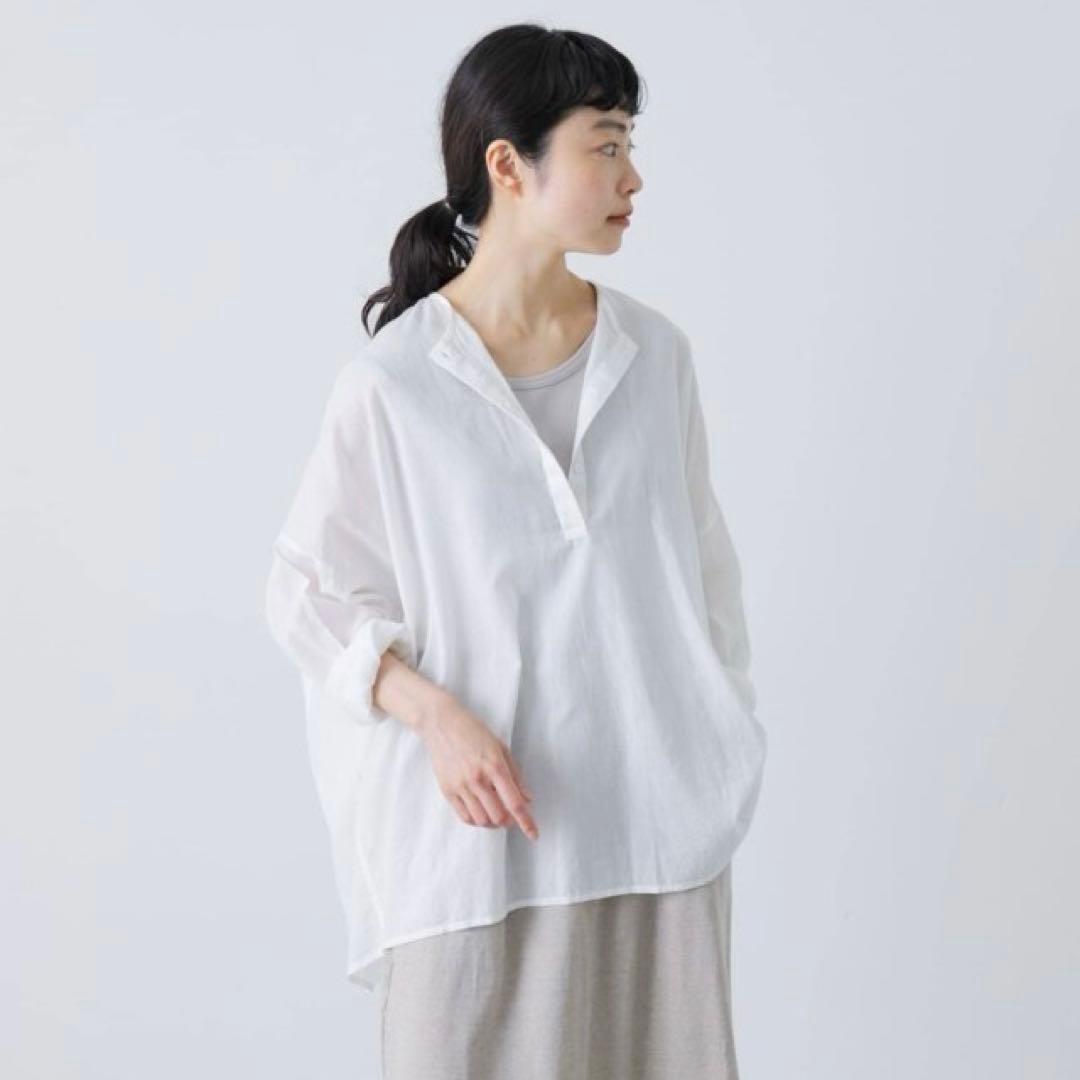 【極美品】かぐれ　ボイルワイドプルオーバー　オフホワイト