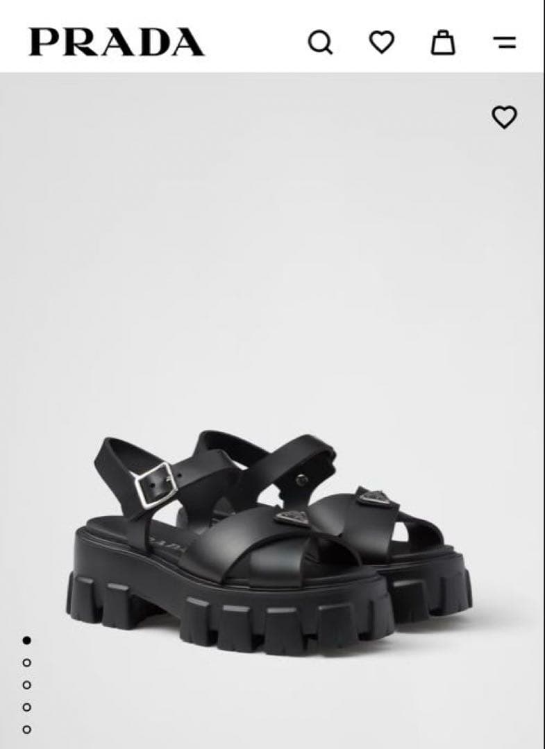 Prada プラダ　モノリス　ラバー　サンダル　黒　39