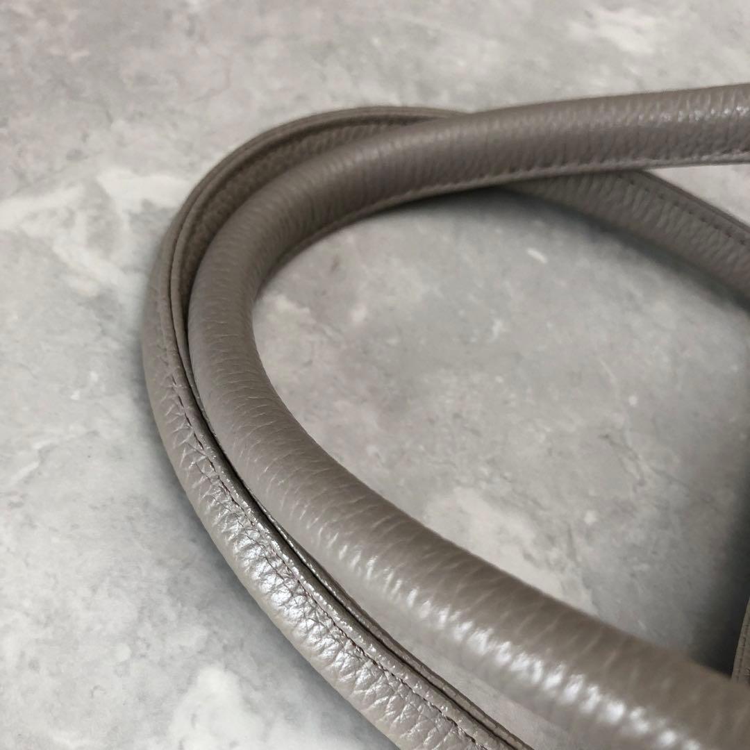 ★極美品★傳濱野 ハンドバッグ 2WAY レザー グレージュ レティア シボ