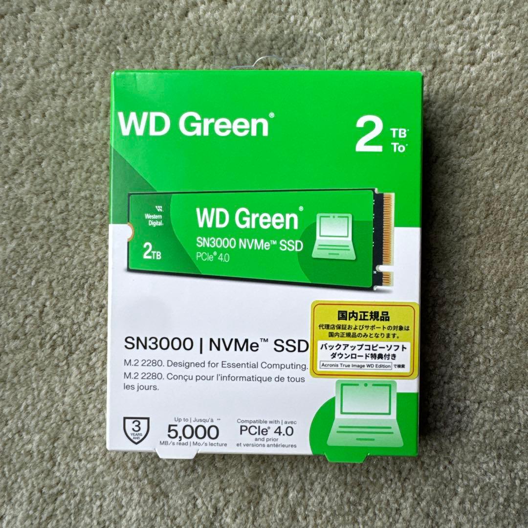 内蔵型SSD WD Green SN3000 2TB NVMe SSD