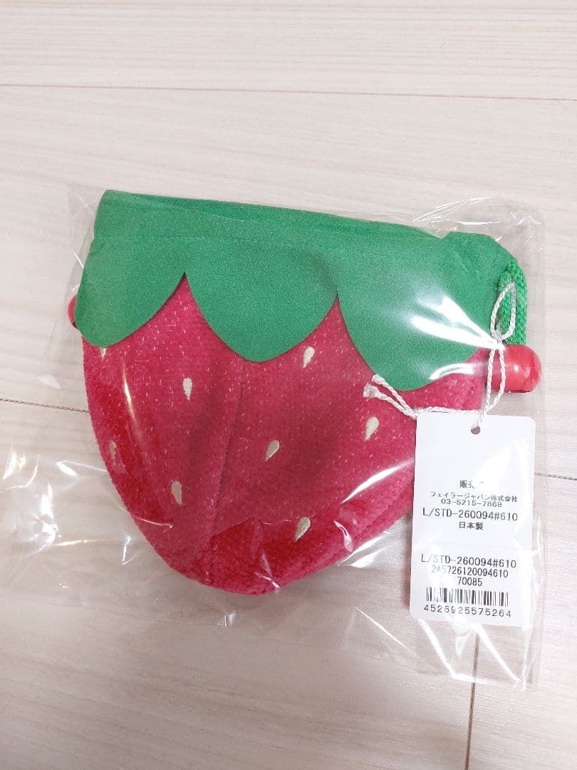 フェイラー ストロベリードット イチゴ型巾着 ライトワイン