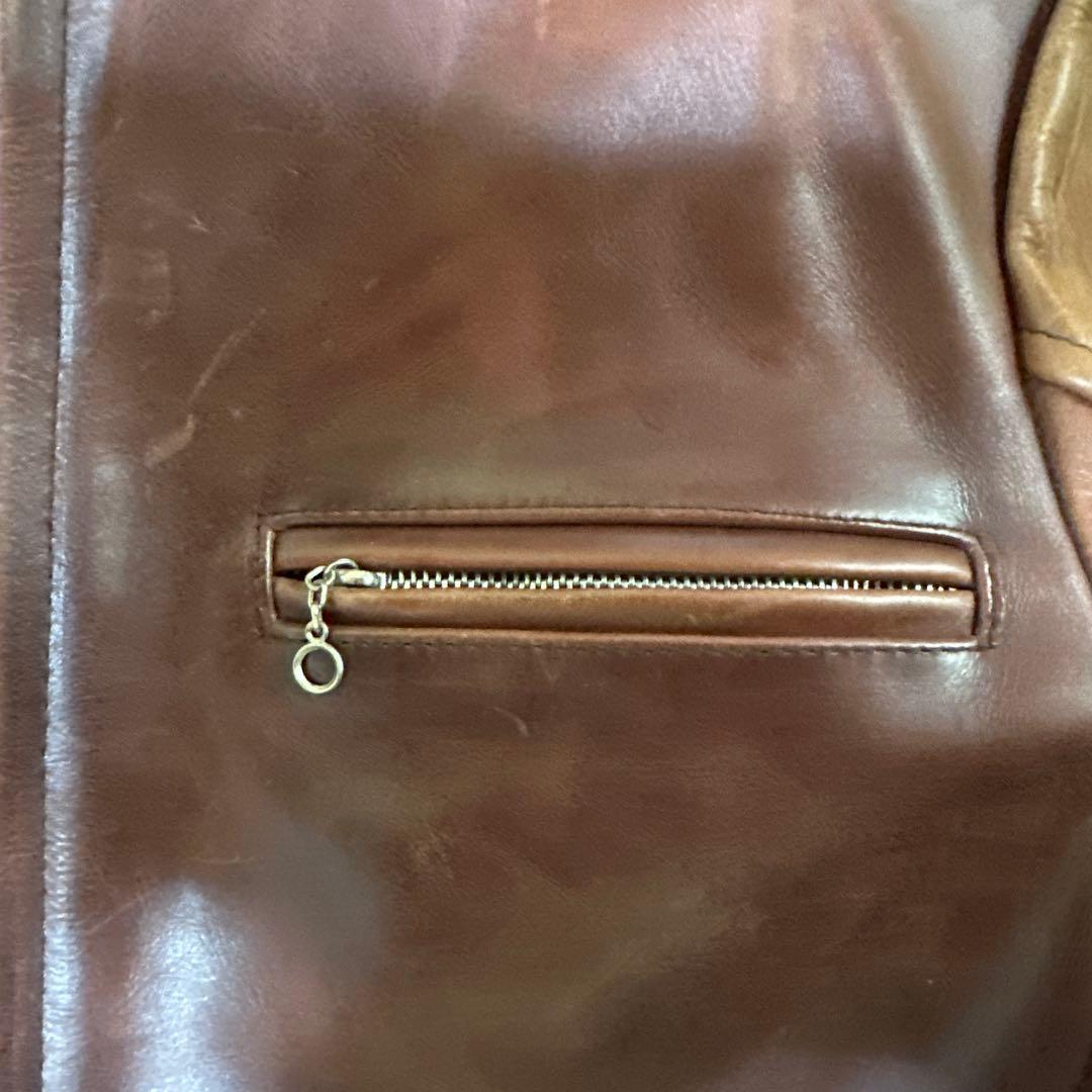 EURO LEATHER ブラウンレザー シングルライダースジャケット