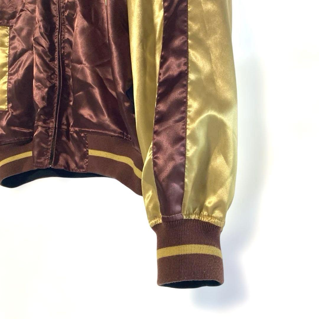 リバーシブル スカジャン 龍 鷹 刺繍 日本地図 Lサイズ 和柄 ヴィンテージ風