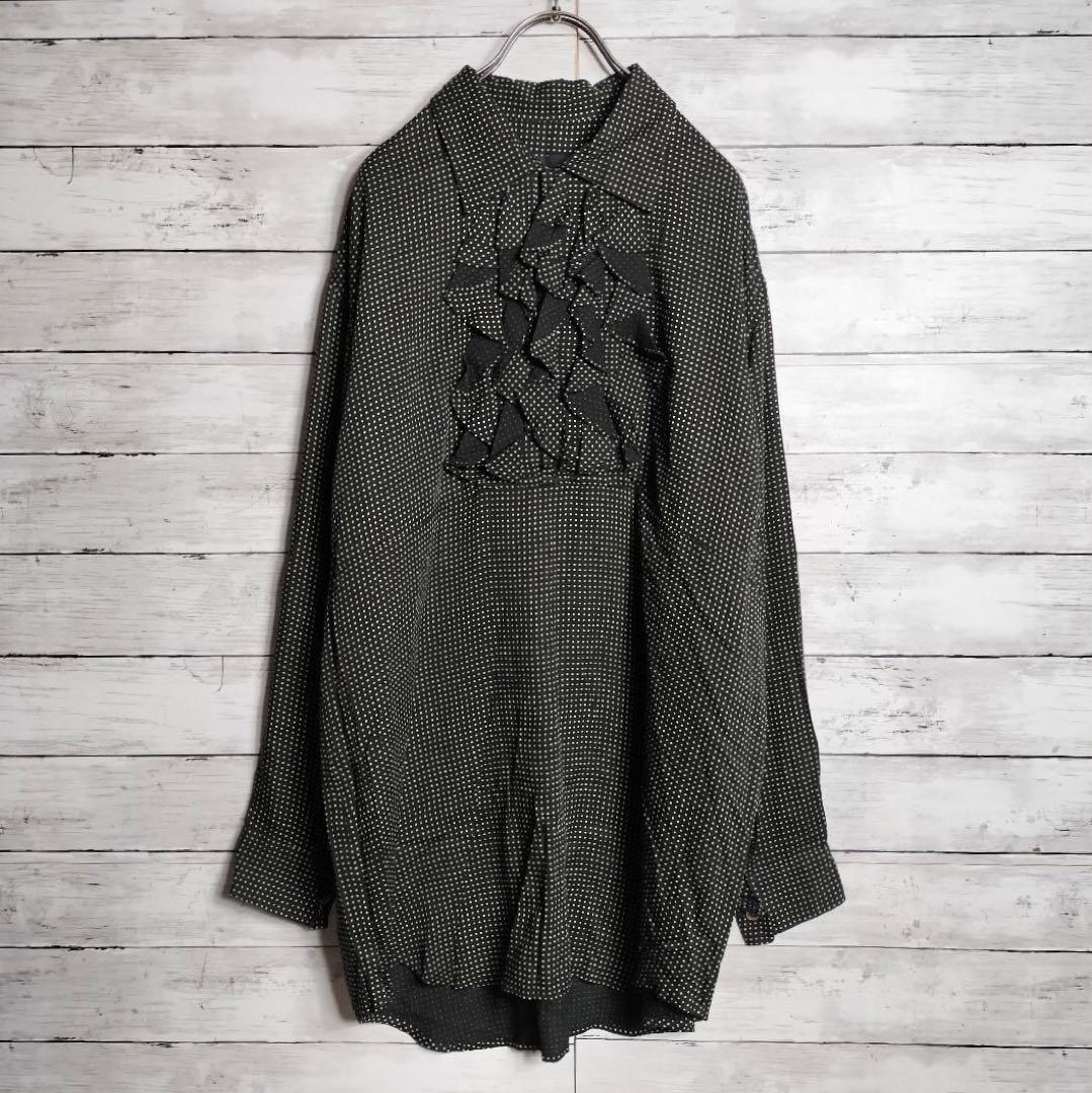 AD1988 オールド トリココムデギャルソン ドット柄ブラウス シャツ フリル