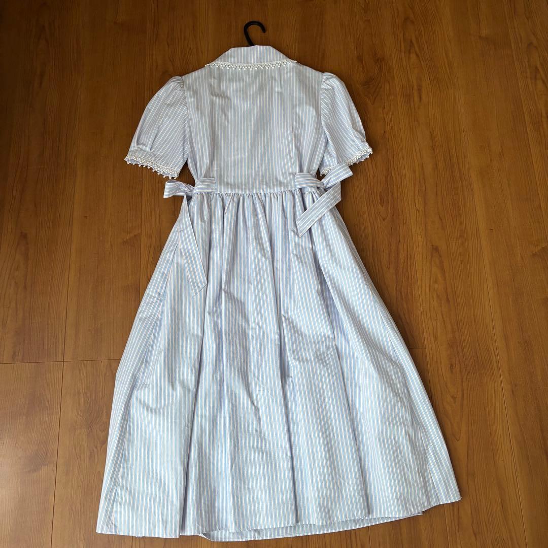 【極美品】MILK ムーンライトドレス ワンピース ミルク サックスストライプ