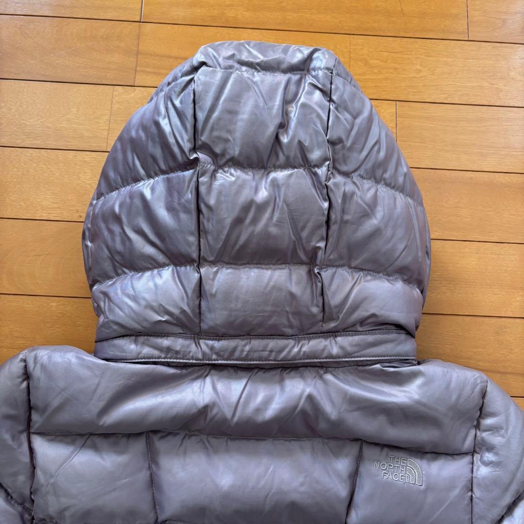 美品！ザノースフェイス フード付きダウンジャケット グレー
