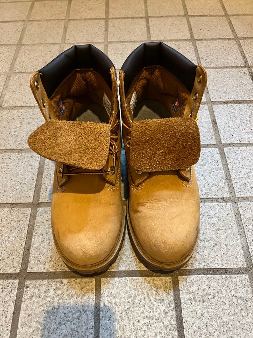 ベージュ レザー ハイカットブーツ ティンバーランド