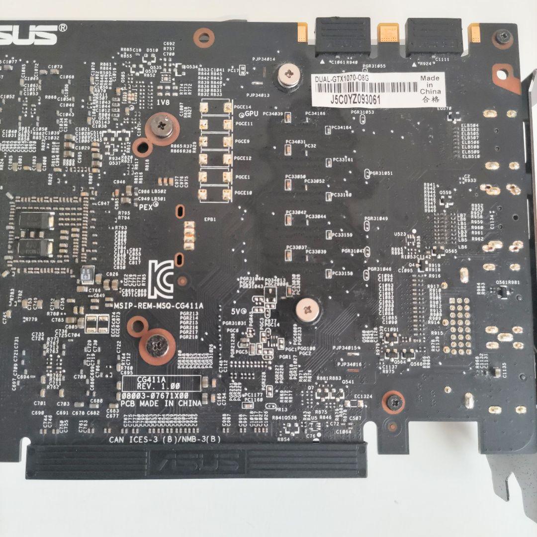 動作品 ASUS DUAL GEFORCE GTX 1070 グラフィックボード