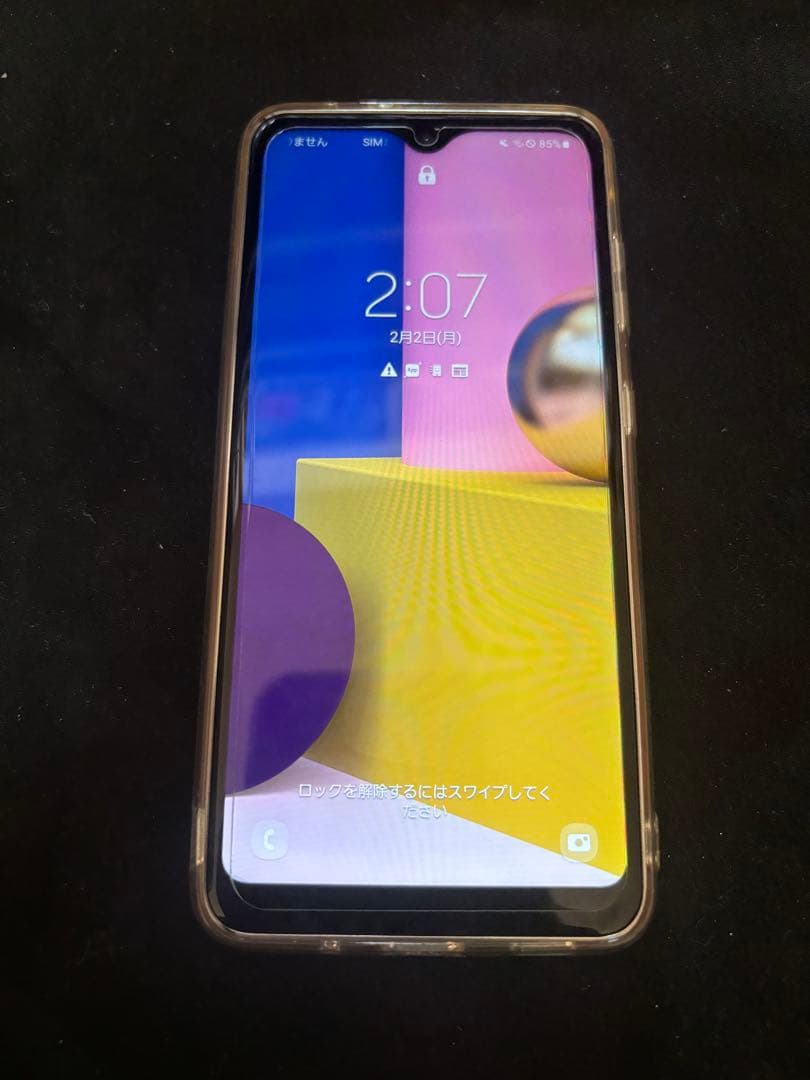 Galaxy A21ホワイト 透明ケース＆保護フィルム付き