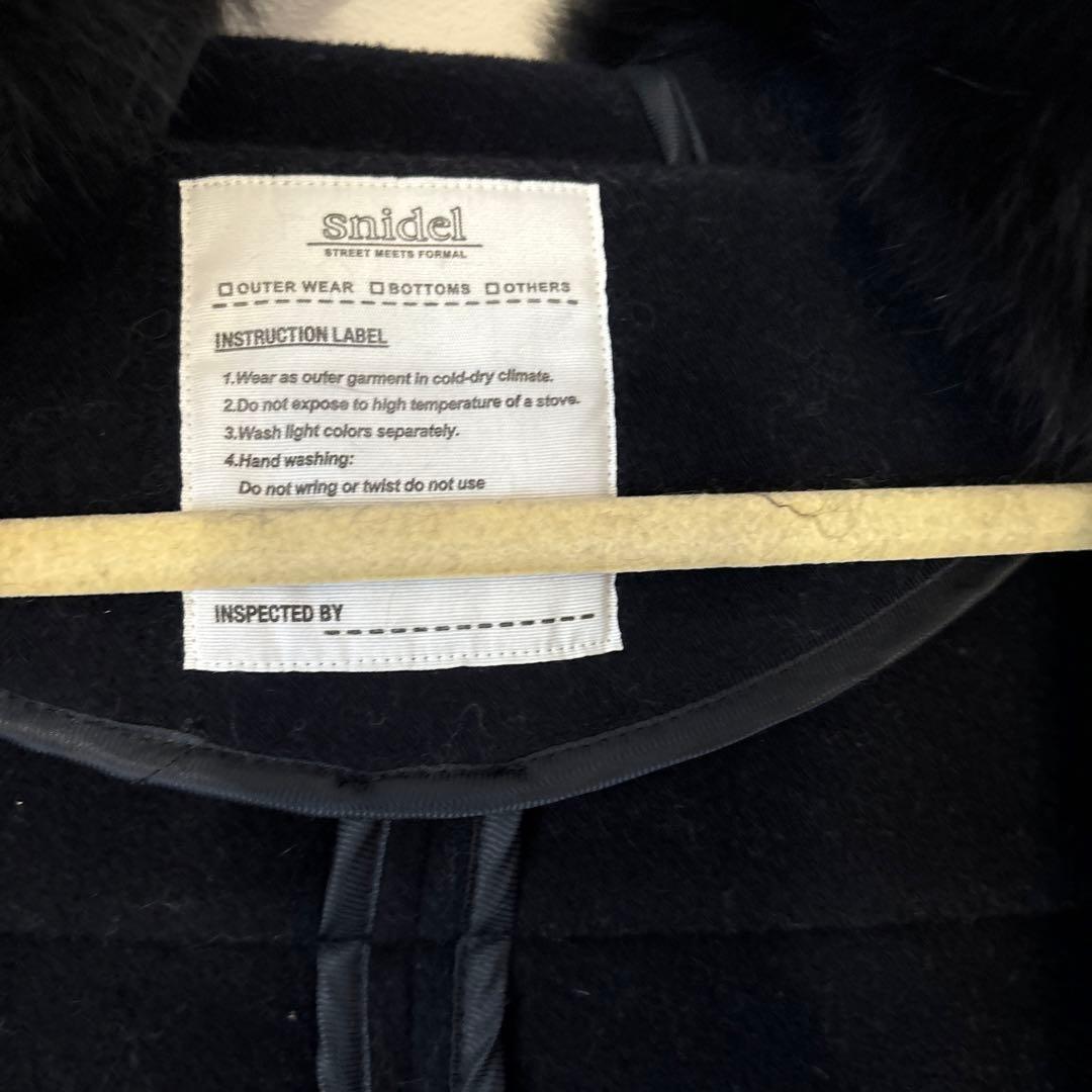 【7日まで】スナイデルネイビー ダッフルコート ファー付き