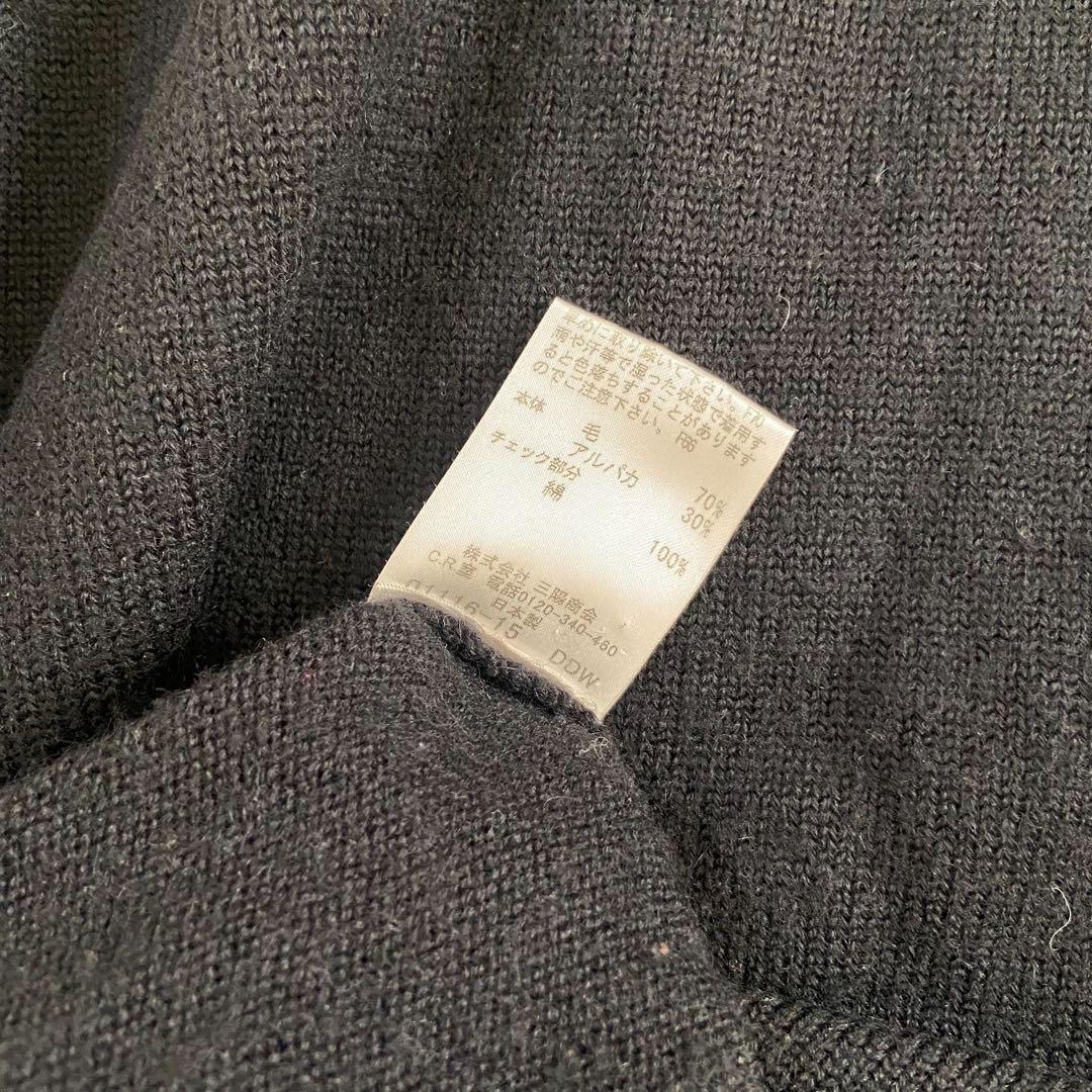 希少アルパカウール　メガチェック　シャツニット　Burberry London