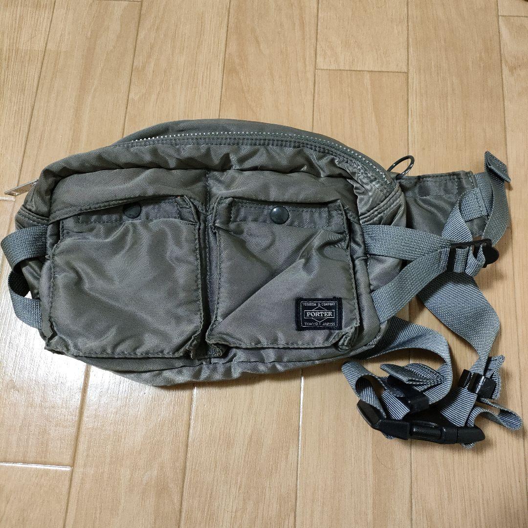 ★美品★PORTER タンカー　ボディバッグ ウエストポーチ　シルバーグレー