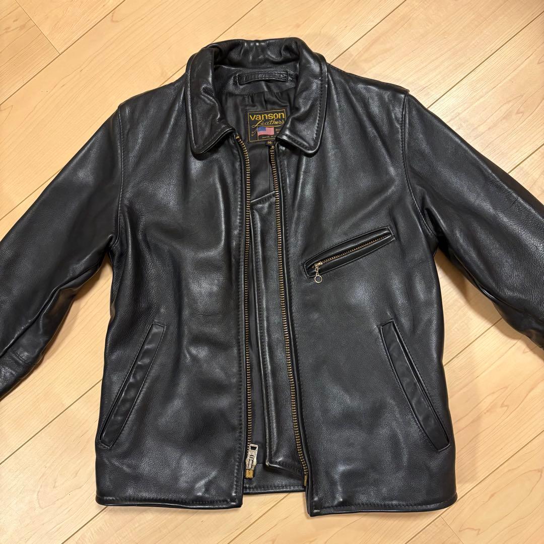 vanson レザーシングルライダースジャケット 36