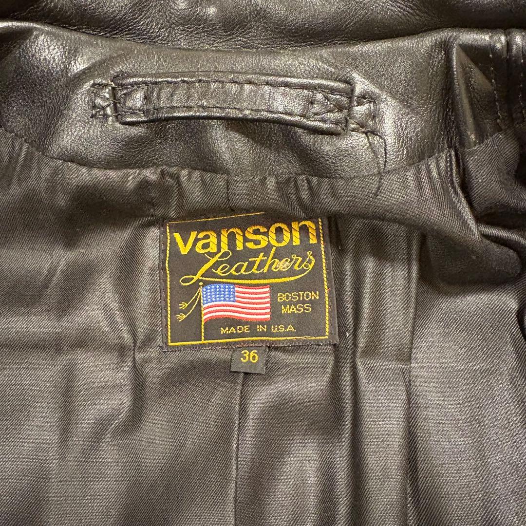 vanson レザーシングルライダースジャケット 36