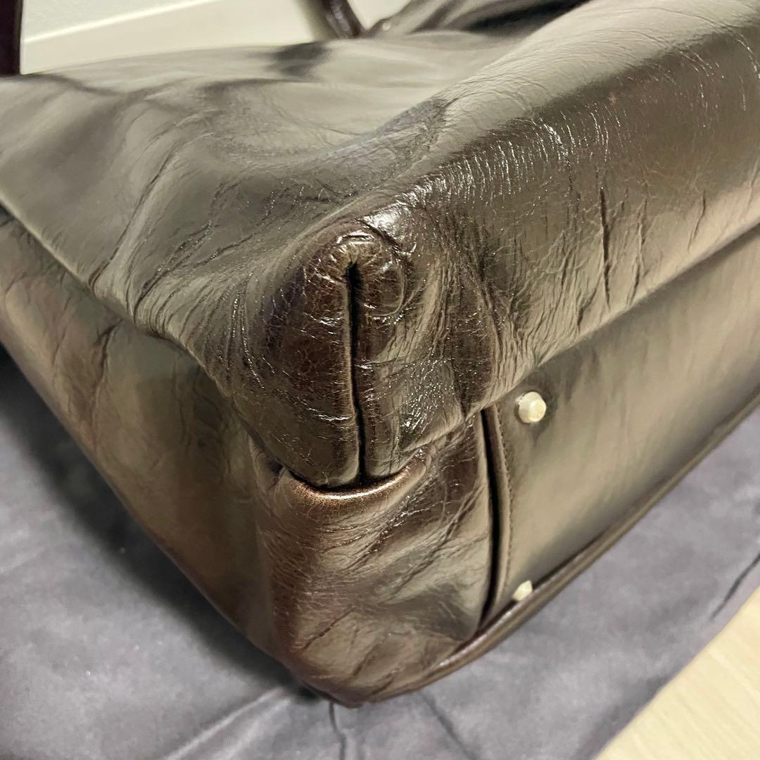 【おかか*無言取引】アニアリ　トートバッグ　ブラウン　オールレザー