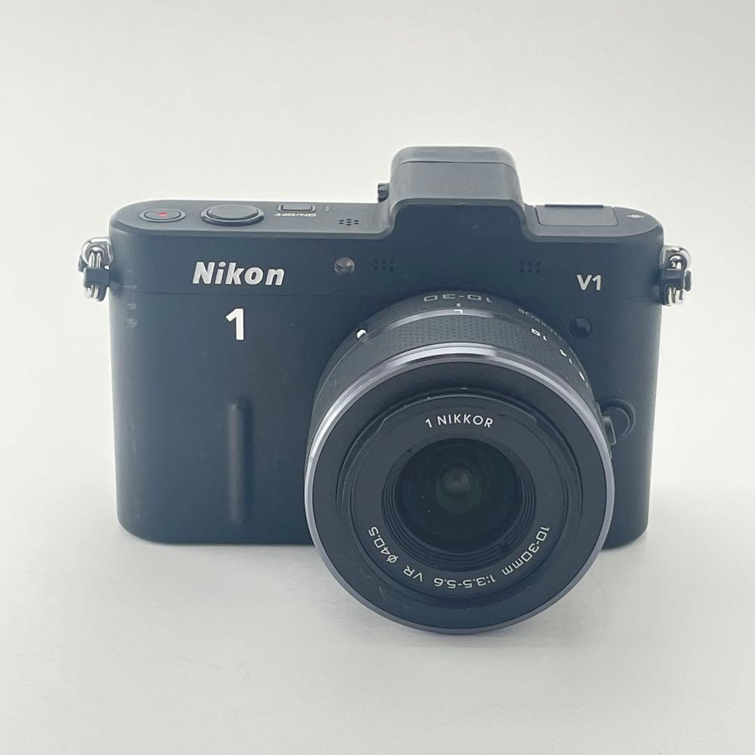 【ファインダー綺麗・返品保証】Nikon1 V1 ブラック 標準レンズキット