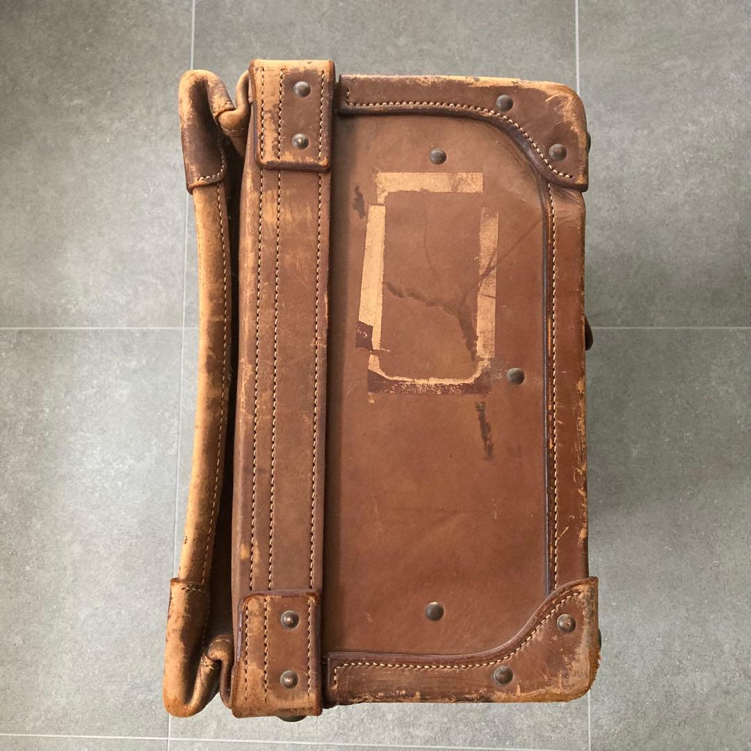 超特大 ヴィンテージ レザートランクケース トランクバッグ 73cm×41cm⑥