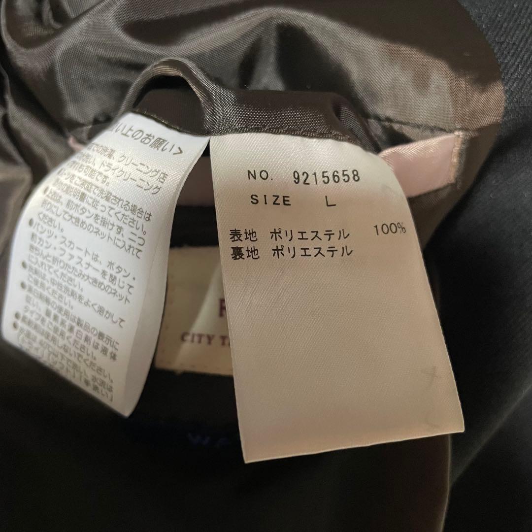 【美品】オリヒカ ライム パンツスーツ セットアップ ノーカラー L ブラック