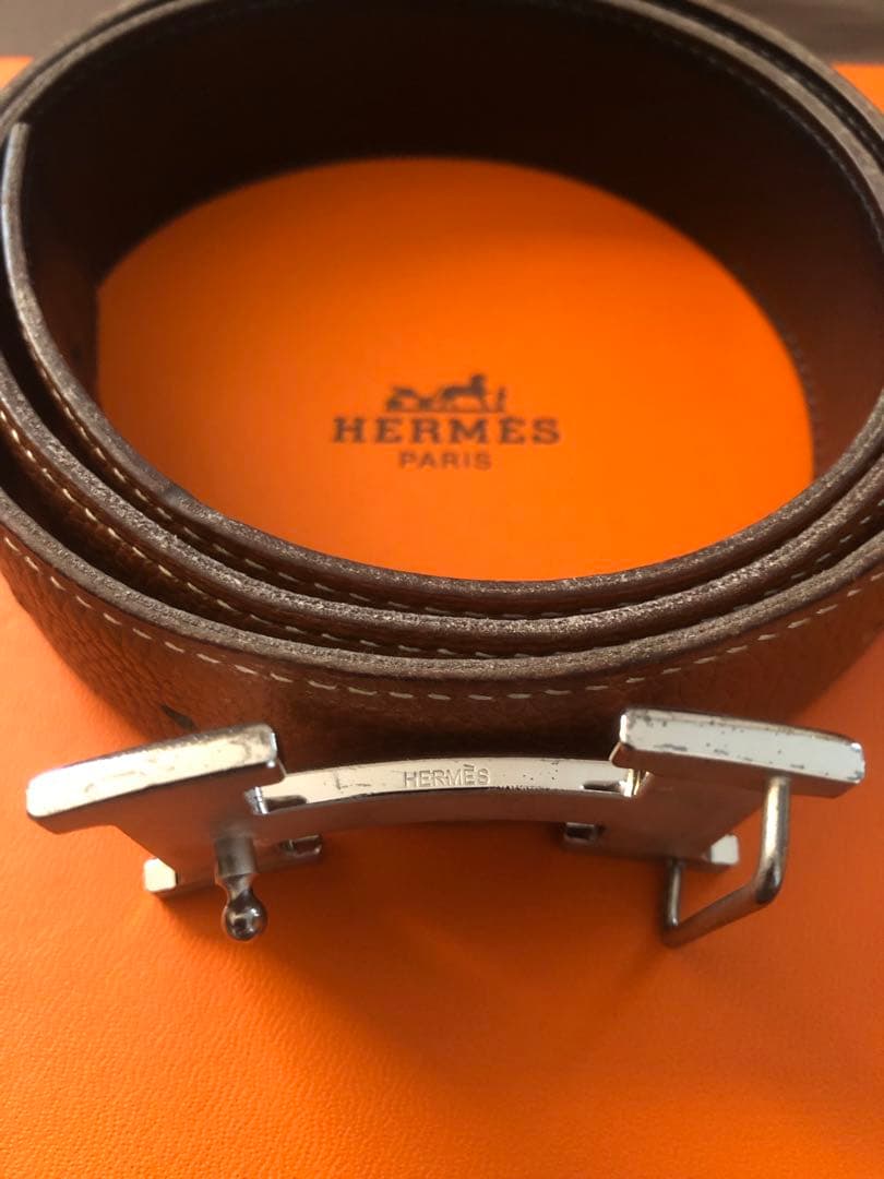 【美品】HERMES エルメスH型バックル ベルト 箱・保存袋付