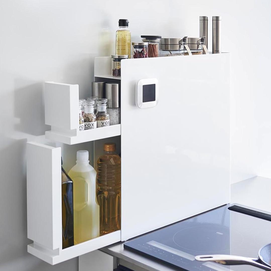 tower 隠せる調味料ラック 2段 引き出し式 白【完成品・新品】