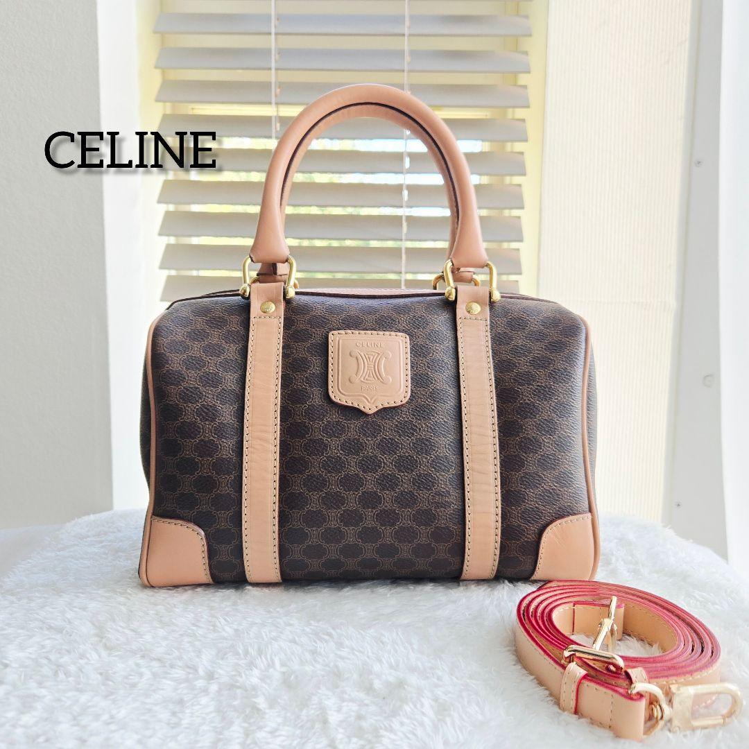 ⭐CELINE⭐ 美品 セリーヌ トリオンフ　ミニボストンバッグ マカダム柄