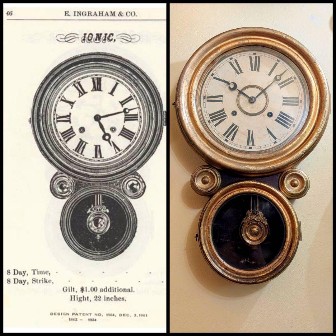 四つ丸　アンティーク掛時計　古時計　ダルマ時計　イングラハム掛時計