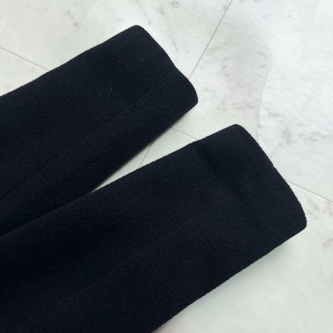 Theory セオリー カシミヤ ショート丈コート 黒 ベルト Aライン M