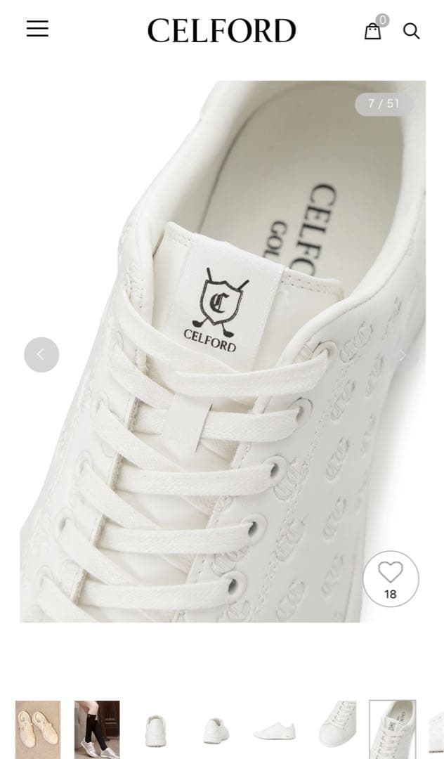 定価27500円【CELFORD GOLF】　ロゴエンボススパイクレスシューズ