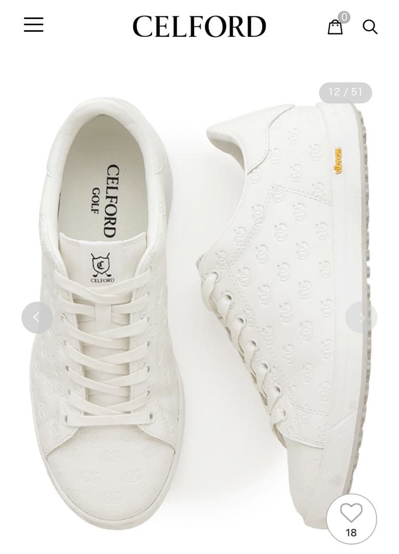 定価27500円【CELFORD GOLF】　ロゴエンボススパイクレスシューズ