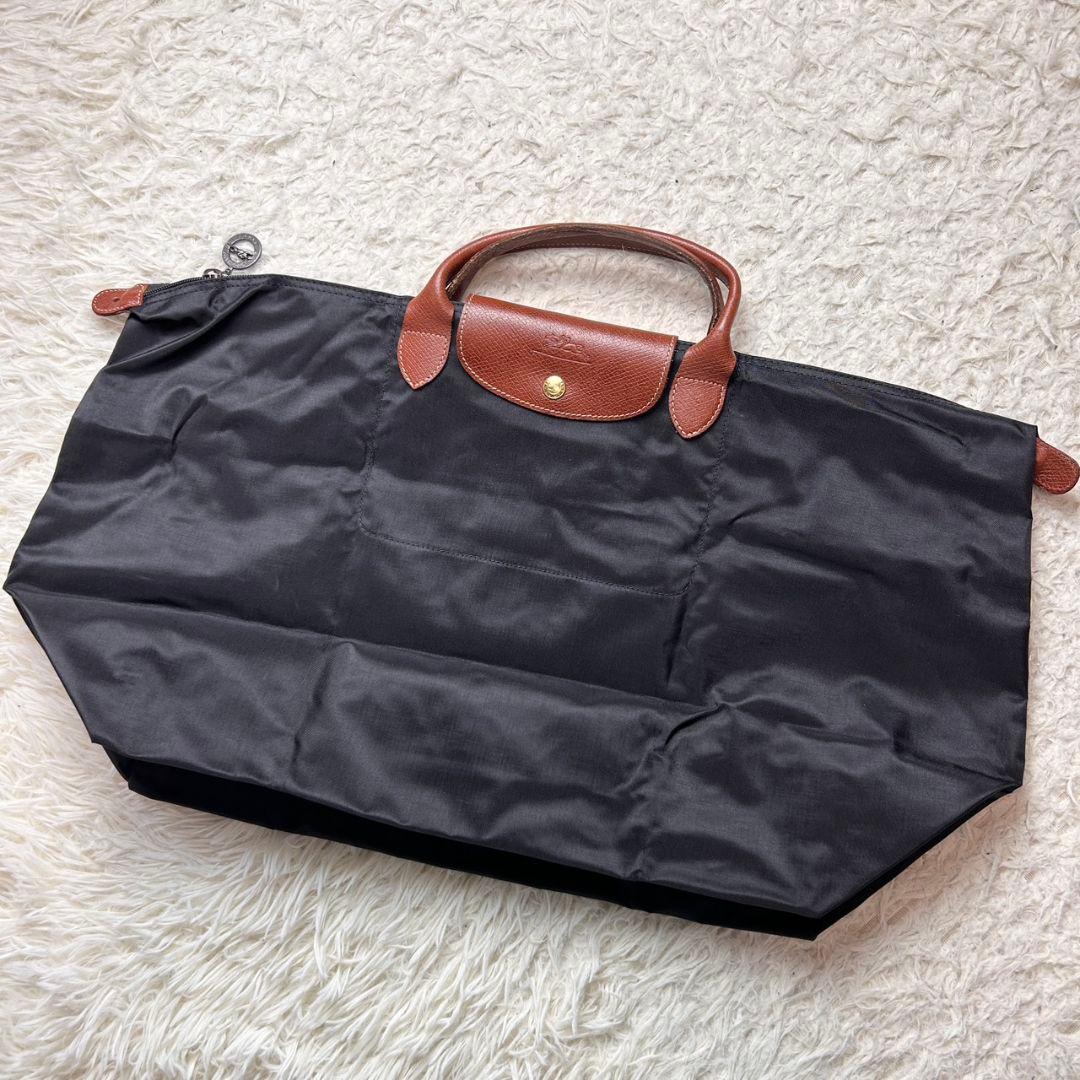 【美品】LONGCHAMP ナイロン 大容量 ボストンバッグ ブラック Lサイズ