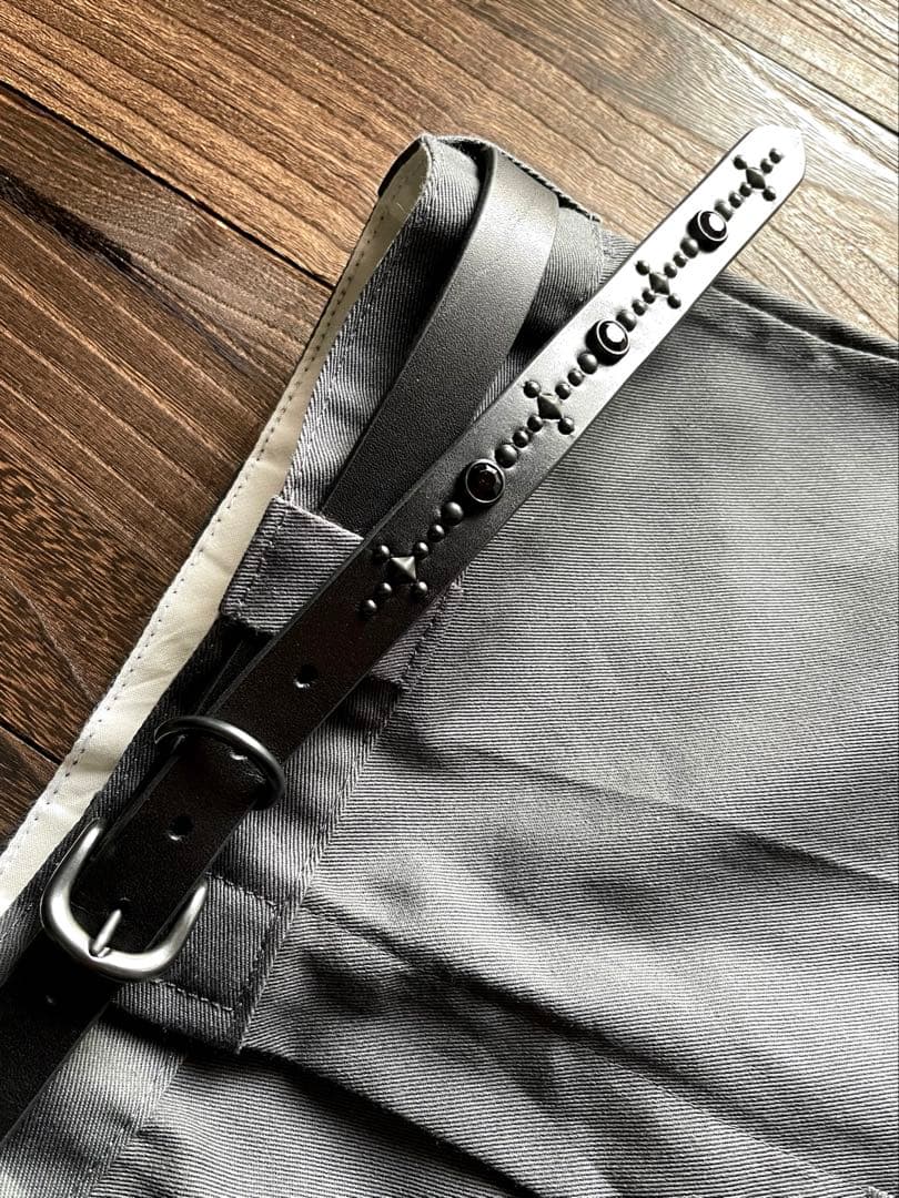 ナローロングベルト　オールブラック　牛ヌメ　exca HTC CALEE