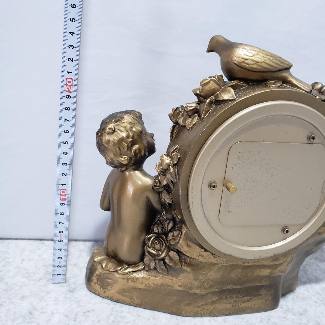 リズム時計 アンティーク 天使 置時計