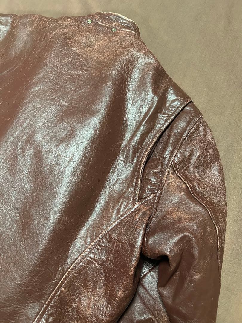 襤褸 60s70s USA製 TALONジップ レザー ジャケット ブラウンXL