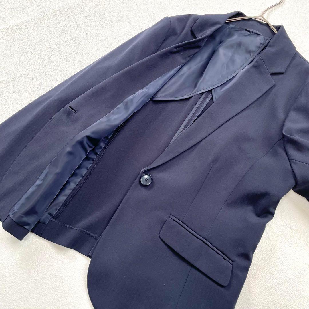 極美品・15号✨リリヤーノ 洗える パンツ セットアップ スーツ ネイビー