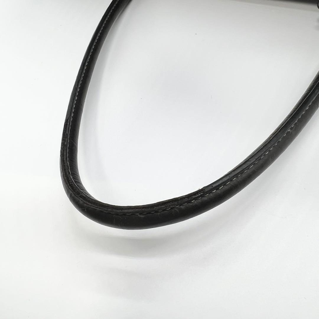 美品✨バーニーズニューヨーク　トートバッグ　クロコ型押し　レザー　濃茶　A4